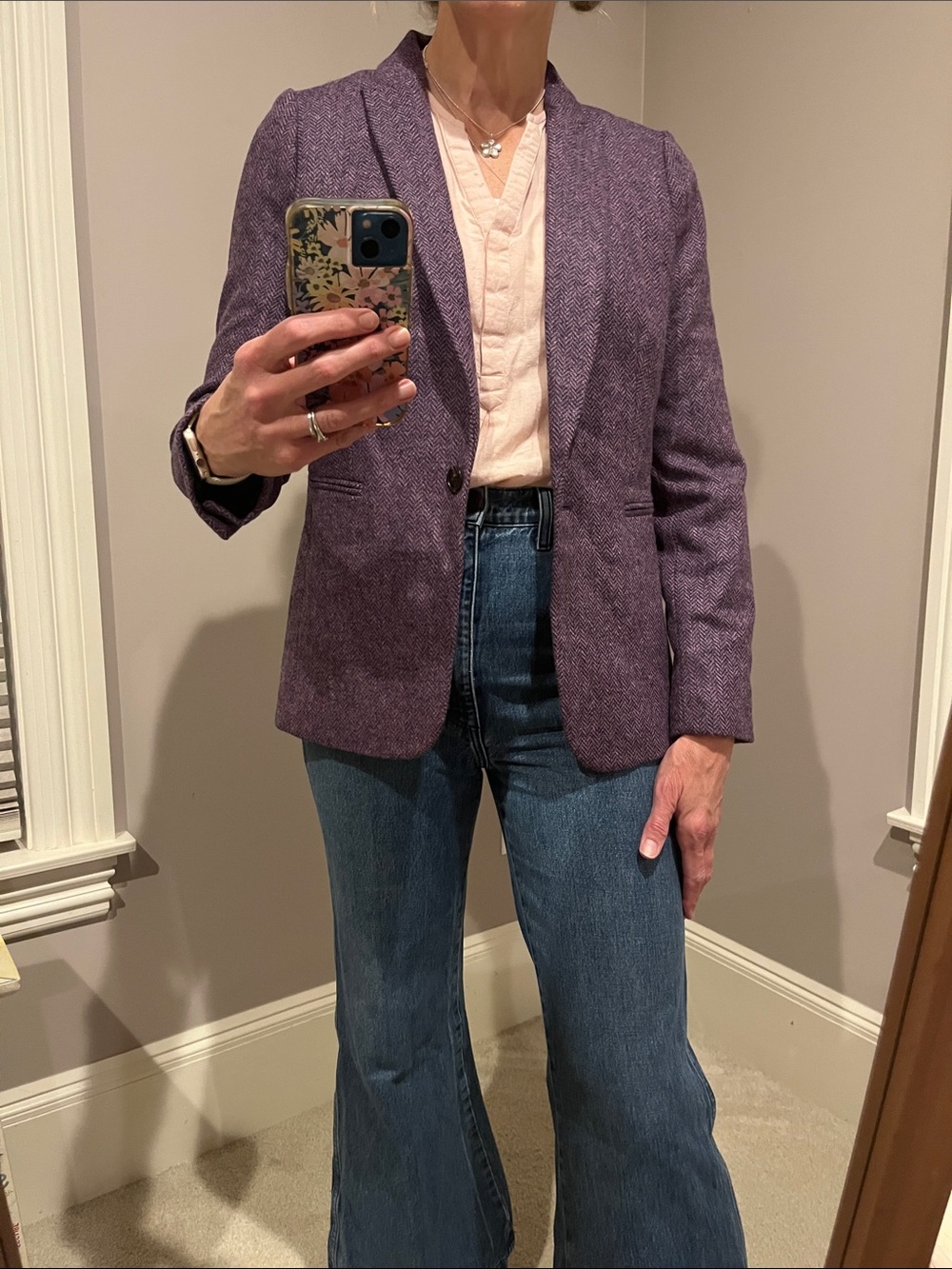 J. Crew Herringbone Tailored Wool Blazer